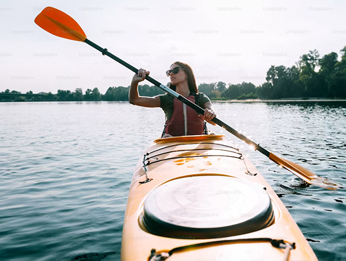 woman in kayak